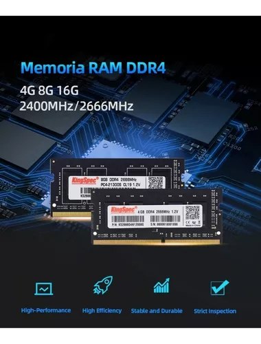 Memoria Ram Portatil Laptop 1x8 8gb Ddr4 2400hz Kingspec