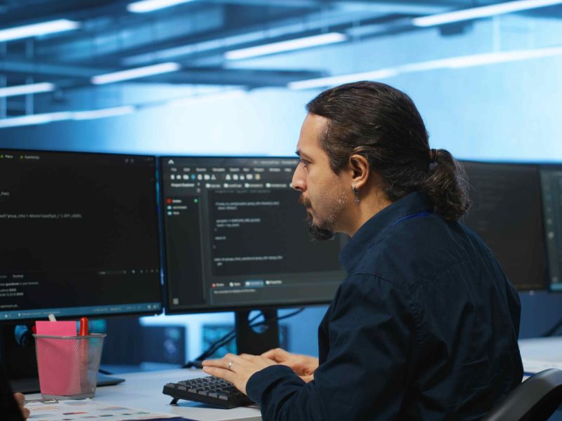 Knowledgeable engineer upgrading equipment in data center, zoom in shot. Specialist at PC desk in high tech establishment overseeing server rows, typing on keyboard, close up shot SSUCv3H4sIAAAAAAAAA4VVuXLkNhD9lSnGYhXAA4dSlwNHdrCZygEINmawIgkaAFcrq+bf3QBIjrSJJxo+9PFeo7vxUdmxeq6kNA0ZJNQclKg7NdBaAZiayoEII2UnmayeqlFFqJ5p2zJKSSO5oLIh+HuqBhWsrp4/KjtNW4heReuW6hlPPCwj+PwXRhudt2rKX4OK+raoGSNWhBN2WW8uulDdn6oQVdwCBAyIXxqzXtEvfx+ZXj4Sjq7fAKO4yV3fkWDYBoR+n0BH7xarU7TD8M/hO8Lhf6zO4+r+91OlrrDo90TjnpRMoDKrl0pTNTR9x2tDG4kFg7aW3ahq4EYSNfRGjRpDdbJRgzIC8YbVXdM2tdJiqAWXICgTzIhkRlvNoB1JbbQxdUdFXw9K8BqkGdhA9TiYAc2UNq2QtK0ZZ/mWRC0FYTWhg2IYsDMMKmT9+hbBz7laAfwP8Bfv3JxoN6QlreRtstJuXreYrualooQ1sk+oGme7JIhLImhCZrVgGbIZoz3NvrBc7QIPMBtid6iLhmWPuedq0tEf3xKCZMme+s35V/C5lILxpuU5+erd1at5LgG4kIInOGwryrDBfSVxCLgEbTGrDTGnFT3vW5H9nIlvykP2IpL1xWvCa7xu8EguM0eY18m9Q7amXKQWl9lhcgEu21qicJrBEX7A5NZfiMJPRGIx7BqWIKO0nWx8LyBhmVhRX8S0/IS+AGEFjaOyqzrj/fVbsZKFh12MVzhvm47bIXRPYuxPu1yLNS/a4Z/NrjPW6jBsjtRhVXp3Z6dCq0uRTku1RTfvo42y+5aQHPbTJKVrlrxjpXMmsy36tOes0PCwKut/JTeoZXyzY7zle6EYPJcB4lF60pPHtR/epOubgi7GXjd/smuEIJR0uTMXiEnk7iN4S/pHZ5/1OPoq9zG2IqoPn9LkSLnVjkr1JMv87oYvNxdVeA1lqmjbiEdj2ABf7lJjb/7SBjFtM6vVdMGmX11ppnNujrHbWWE9WSn0NkWb0h4KW8pJaQ9cpdN0FkV0okh3a7Sz/fc8YKRp2acR/DIyqNi/r48YTDTlavJu0Wnh77P8eb8c04ejU96NxKvrOorOuE1dvCXtuHfdtkSPA4JT1+GWm5xb1TChg1FTgKfqpkJAm3EH7omk1Vlqfh4wfdpu6f/iYmrZvMWj06923N+Q8qLccJpcSvVRbTjsaoRxP96G2cZ4fHrsfXh7WN/v9/8Ad7H6mSkHAAA=